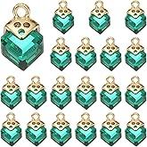 uxcell 20 Pcs Rhinestone Charm Cubic Zirconia Square Crystal Rhinestones Pendants Craft Supplies for Jewelry Making Bracelet Necklace Earring Pendant DIY Accessories