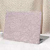 Seorsok Compatible with MacBook Pro 13 inch Case M2 2023,2022,2021-2016 A2338 M1 A2251 A2289 A2159 A1989 A1708 A1706,Leaves Flowers Leather Hard Shell Case with Keyboard Cover,Purple Blooming Floral