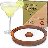 Cork & Mill Margarita Salt Rimmer, Acacia Wood Glass Rimmer, Sugar and Salt Rimmer for Wide Glasses up to 5.5 Inches