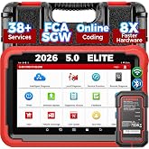 Launch X431 PROS V 5.0 2026 Bidirectional Scan Tool with Bluetooth Coding | 2 Years F-Ree Updates, ECU Code, 38+ Reset, CANFD, FCA AutoAuth, Launch Scanner with Wireless Connector for All Cars