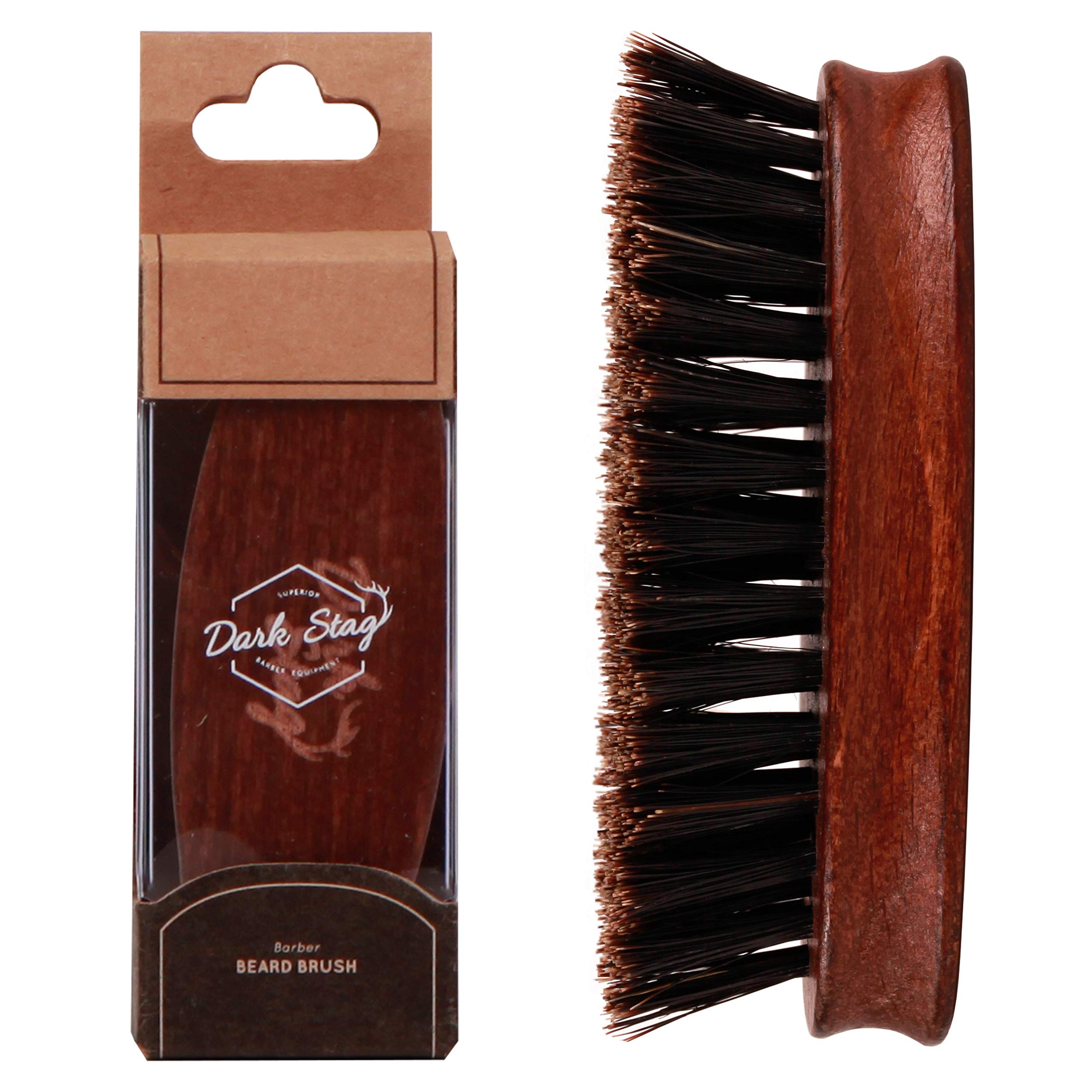 Dark Stag Barber Beard Brush - Ethically Sourced Wild Boar Bristle