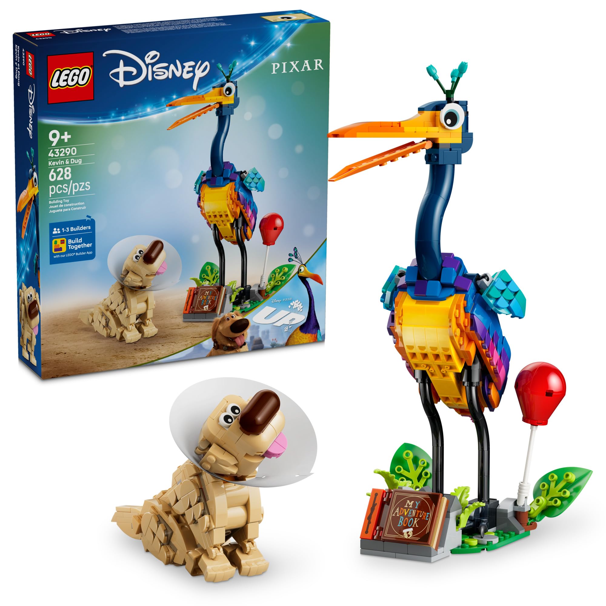 LEGO Disney and Pixar Kevin & Dug Building Toy - 'Up' Movie Set for Girls & Boys, Ages 9+ - Disney Gift for Kids & Fans - Kids Bedroom or Desk Decor - 43290