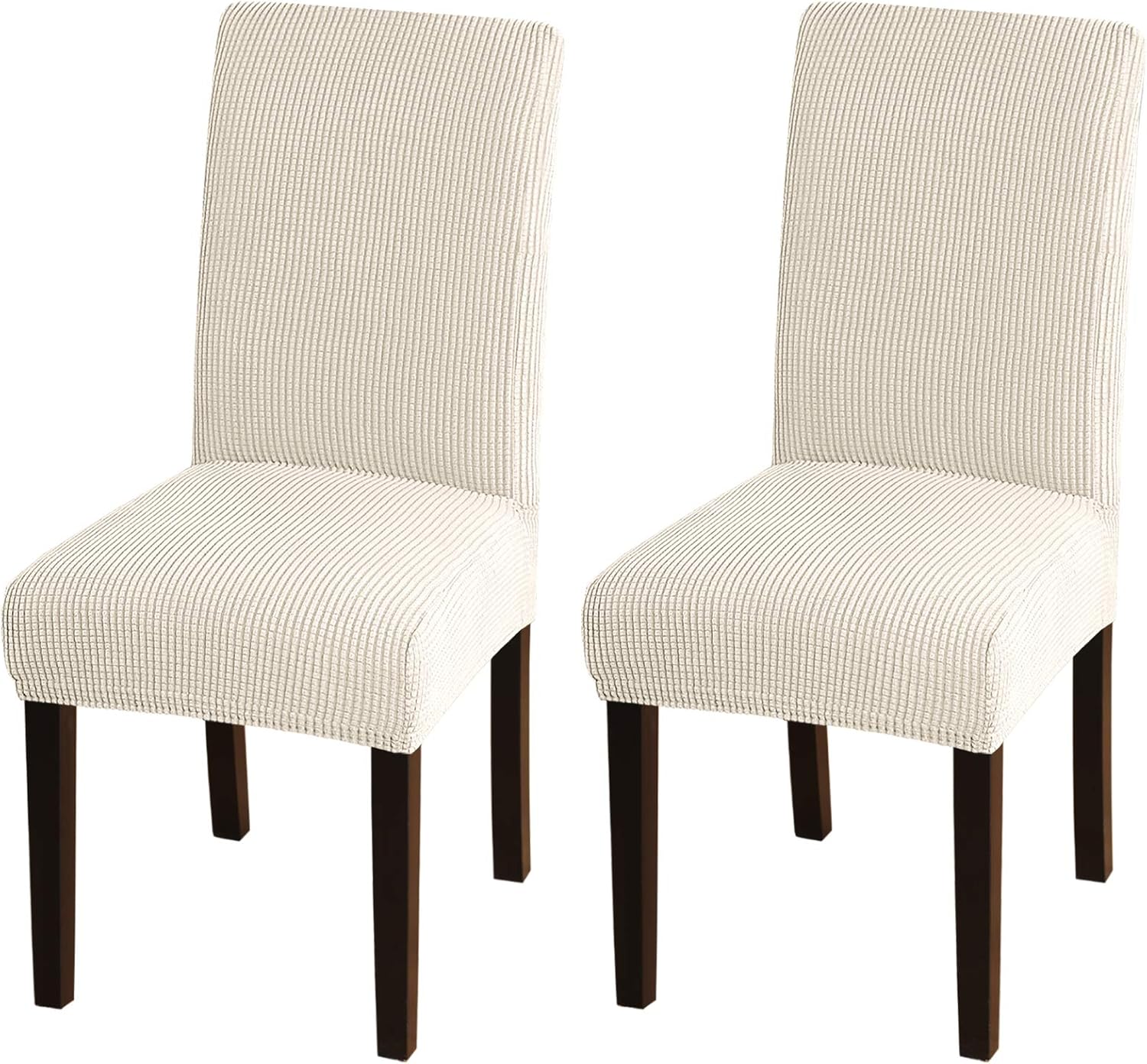 Slipcovers - Turquoize Dining Chair Covers Stretch Chair Covers for Dining Room Set of 2 Parsons Chair Slipcover Removable Kitchen Chair Covers Chair Protector Covers for Dining Room, Hotel (2, Biscotti Beige)