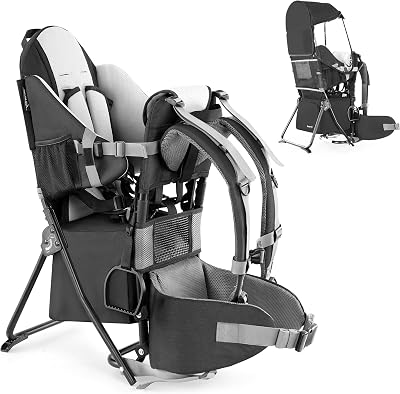 besrey Baby Backpack Carrier Toddler Hiking Carrier with 3-Height Seat Black