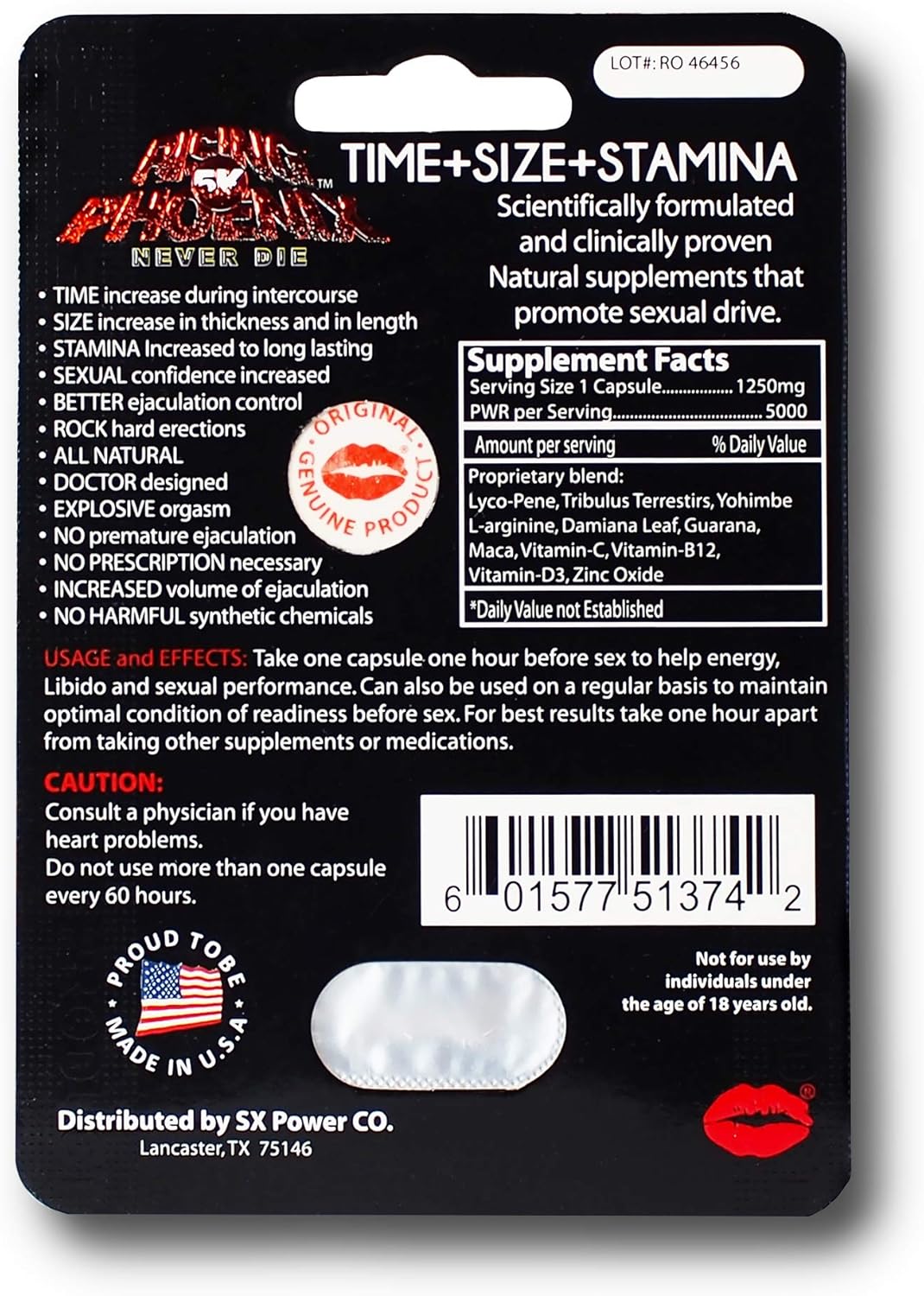 Rising Phoenix 5K Red Performance Pill The New Most Effective Amplifier for Performance, Energy, Stamina and Endurance (24): Health & Personal Care