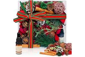 SCENTORINI Potpourri Bags, 14 oz Christmas Scented Potpourri Bowl Vase Filler with Fragrance Oil Vial, Home Christmas Decoration