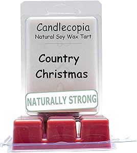Candlecopia Country Christmas Strongly Scented Hand Poured Vegan Wax Melts, 12 Scented Wax Cubes, 6.4 Ounces in 2 x 6-Packs