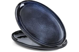 vicrays Serving Platter Ceramic Tray Plates Extra Large Oval 14.5 Inch Porcelain Dinner Plates Long Serving Dish Set Entertai