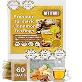 Premium Turmeric Ginger Cinnamon Tea Bags, Turmeric Ginger Herbal Tea,100% Natural & No Sugar, No Caffeine