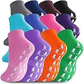 jeuhut Grip Socks Women Bulk Grippy Socks Woman Non Slip Socks with Grips for Yoga Dance Pilates Hospital