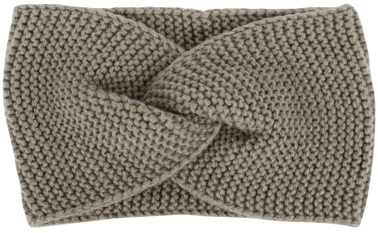 styleBREAKER Women Fine knit headband with twist knot, frizz pattern, warm winter hair band, headband 04026054, color:Grey
