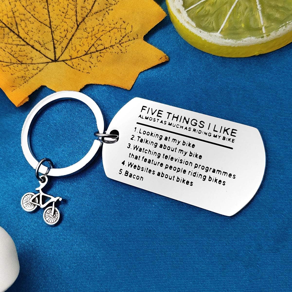 Funny Biker Gift Bicycle Racer Cyclist Keyring Five Things I Like Almost As Much As Riding My Bike Cycling Sports Keyring Bike Riding Keychain Gift for Biker Racer Adventure Gifts for Cyclists - Image 4