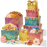 Gift Tower, Summer Candy Snack Gift Box Assortment with Cookies, Pretzels, Caramels, Nuts &amp; Gourmet Treats - Gifts for Men, Women, Office, Employees, Clients, Thank You &amp; Parties - Bonnie and Pop
