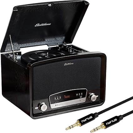 vintage stereo system with turntable