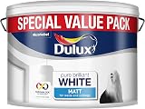 Dulux Matt Paint 7L Pure Brilliant White Interior Walls Ceilings Low Sheen
