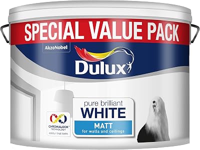 Dulux Matt Paint 7L Pure Brilliant White Interior Walls Ceilings Low Sheen