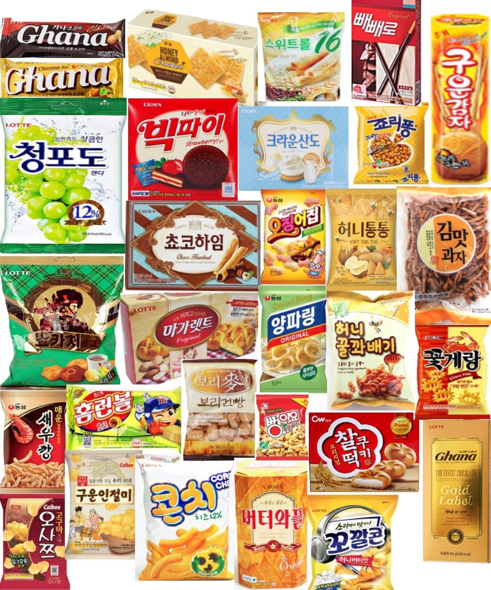 Amazon 韓国 お菓子 ギフト セット 韓国 人気 スナック 30種 Korea Snack Gift Set Korea Popularity Snack 30 Species Nongshim Haitai Crown Etc 農心 ヘテ クラウン Etc スナック菓子 通販
