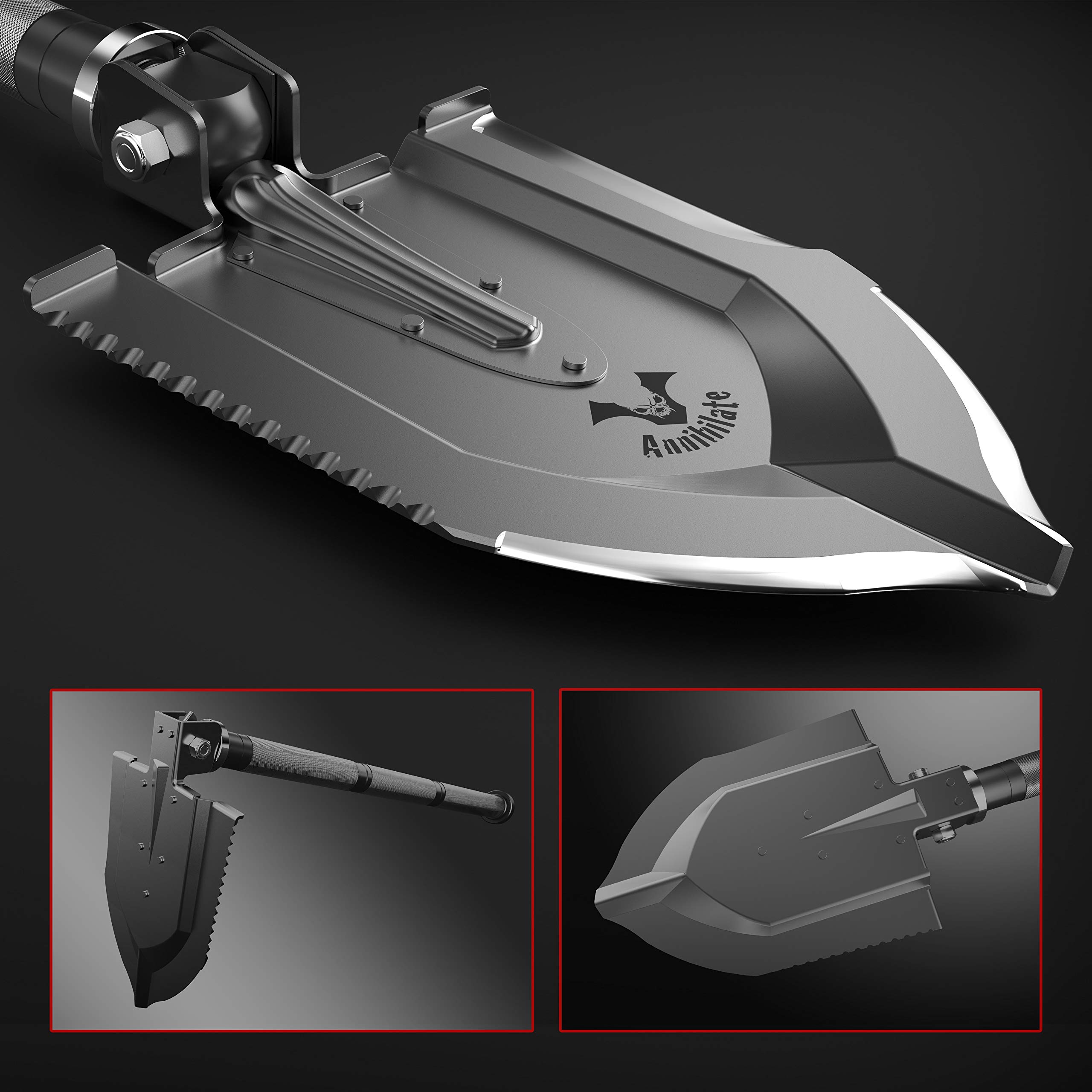 Zune Lotoo Folding Shovel(Annihilate FA1),Survival Gear for Camping