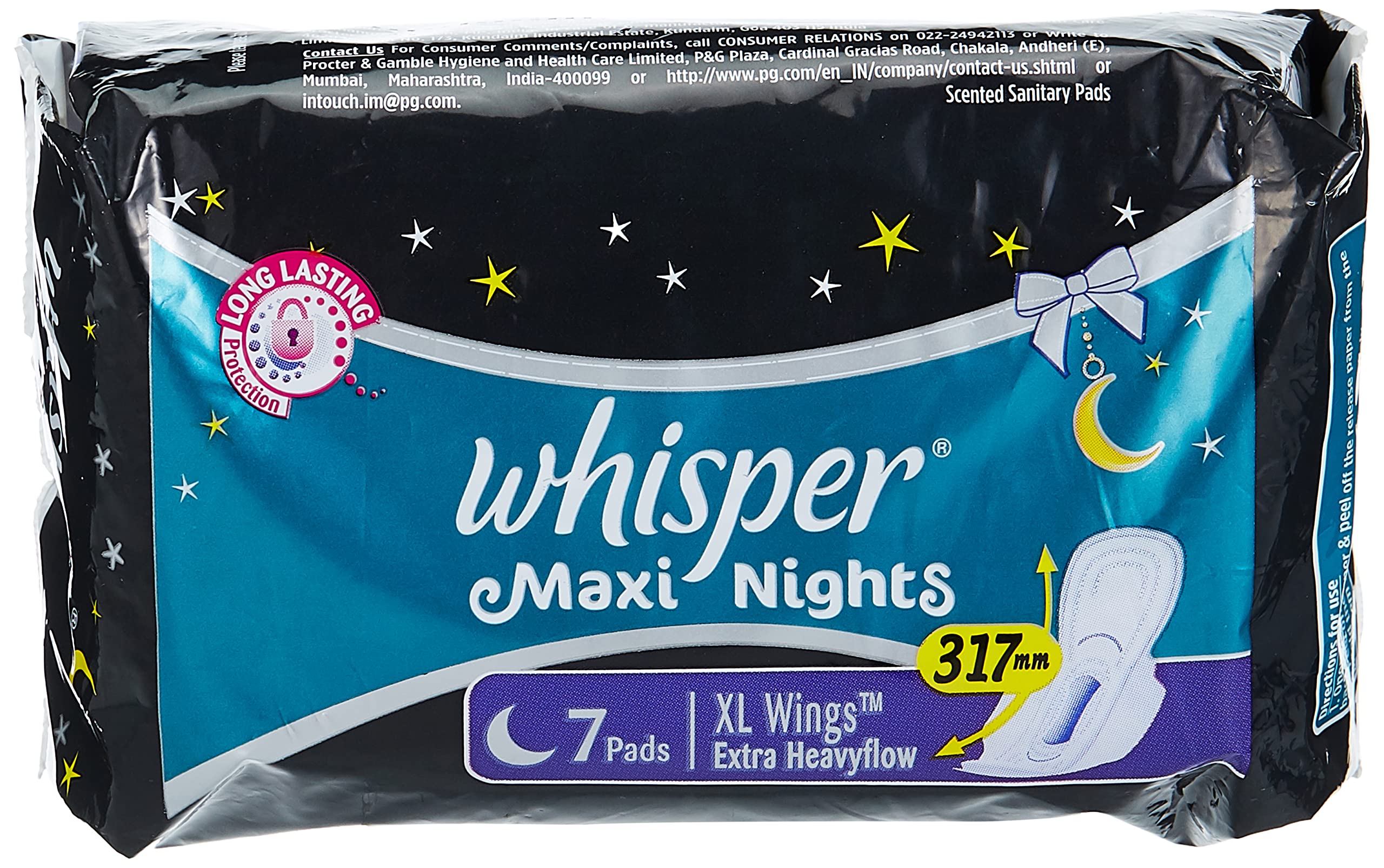 Whisper Maxi Overnight Sanitary Pads - XL Wings (7 Count)