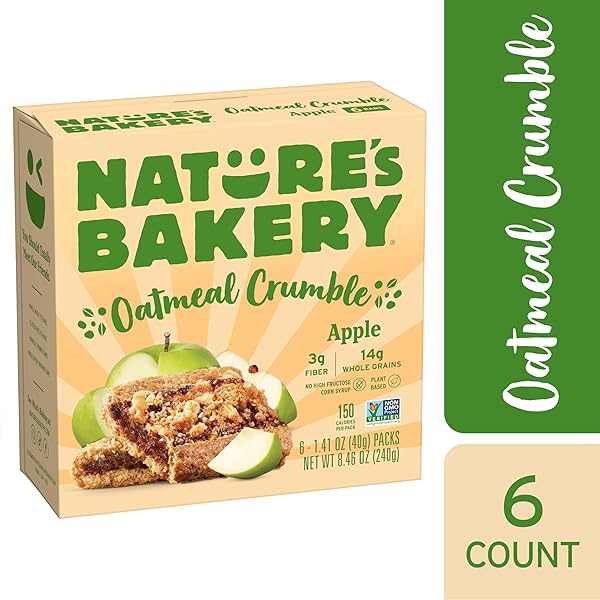 NATURE’S BAKERY OATMEAL CRUMBLE APPLE BARS, 1.41 OZ, 6 CT