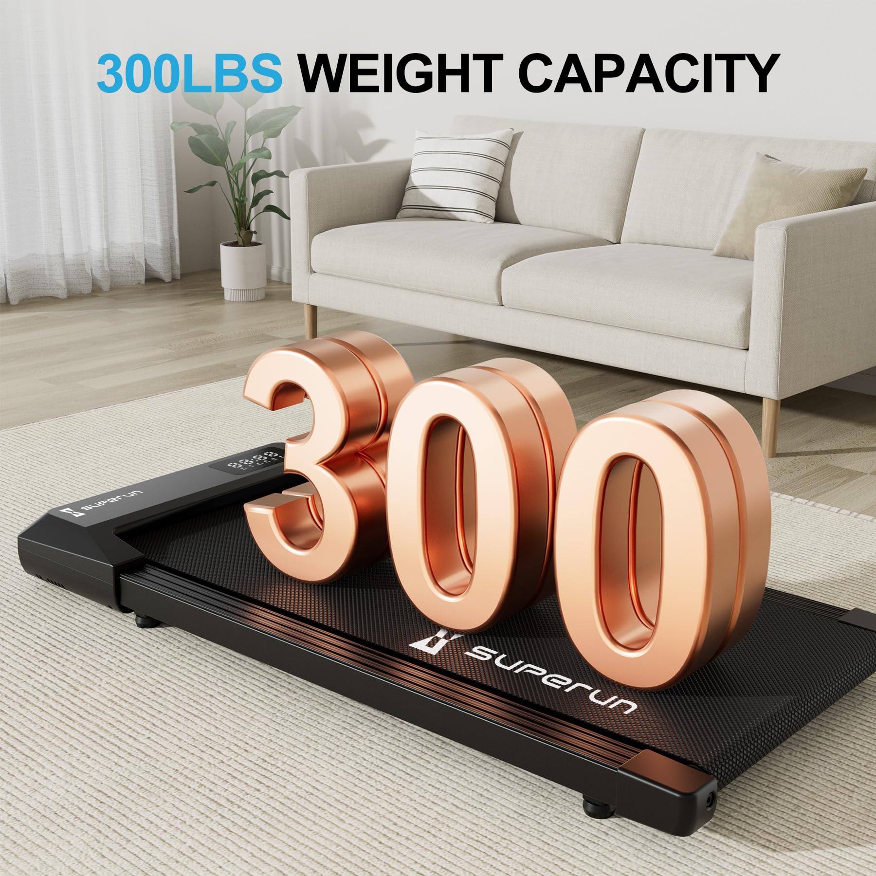 SupeRun Walking Pad with Incline, Under Desk Treadmill, 3 in 1 Portable Treadmills for Home with Remote Control LED Display, 2.5 HP Quiet Mini Treadmill for Office Home Use, 300 Lbs Capacity