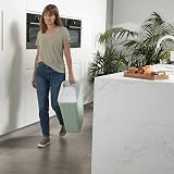 CURVER Ready to Collect 30L Recycled Kitchen Bin Green Light Grey Lid view 3