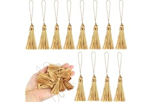 BEL AVENIR 45 Pcs Mini Bookmark Tassels 3.75inch/9.5cm Silky Handmade Keychain Tassel with 2.15inch Cord Loop,Colorful Small Tassels for Craft Accessory,Tags