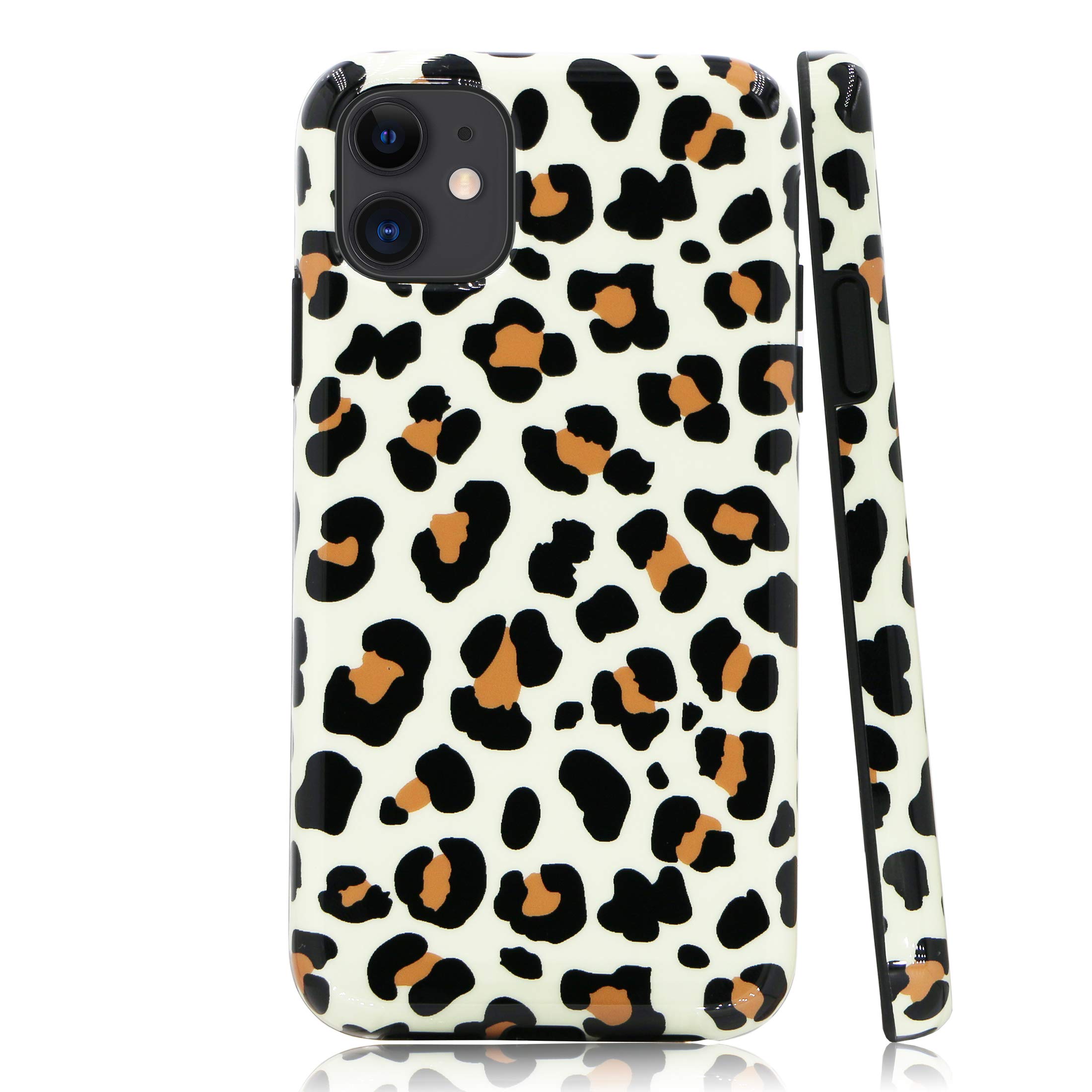 GoldSwift Classic Leopard Print Flexible Soft Rubber Gel Case for iPhone 11 6.1-inch 2019 (Beige)