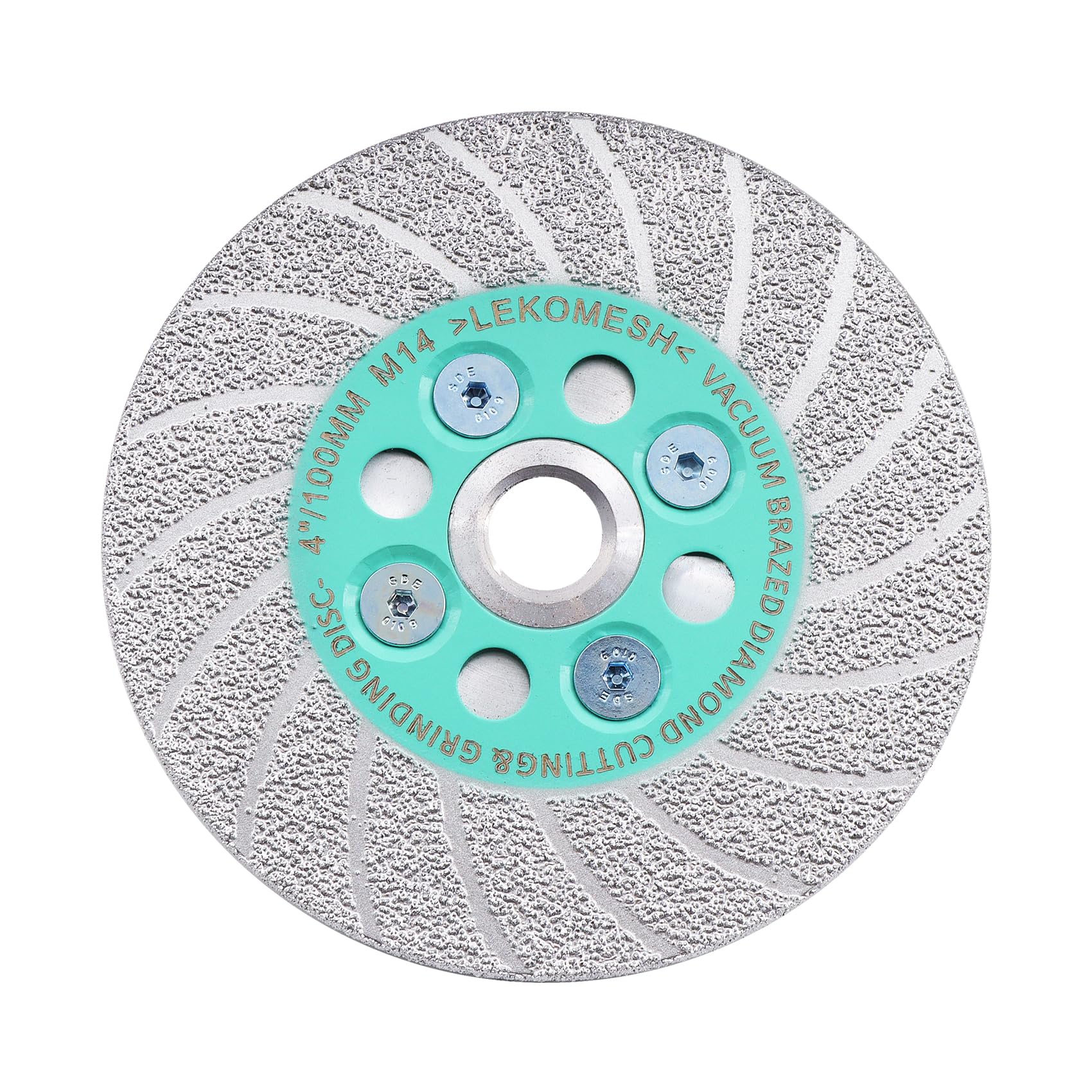 Diamond Cutting Grinding Discs 100MM - Granite Cutting Disc LEKOMESH Double-Side Vacuum Brazed Diamond Disc for Marble Concrete Stone Tile Porcelain Ceramic M14 Thread