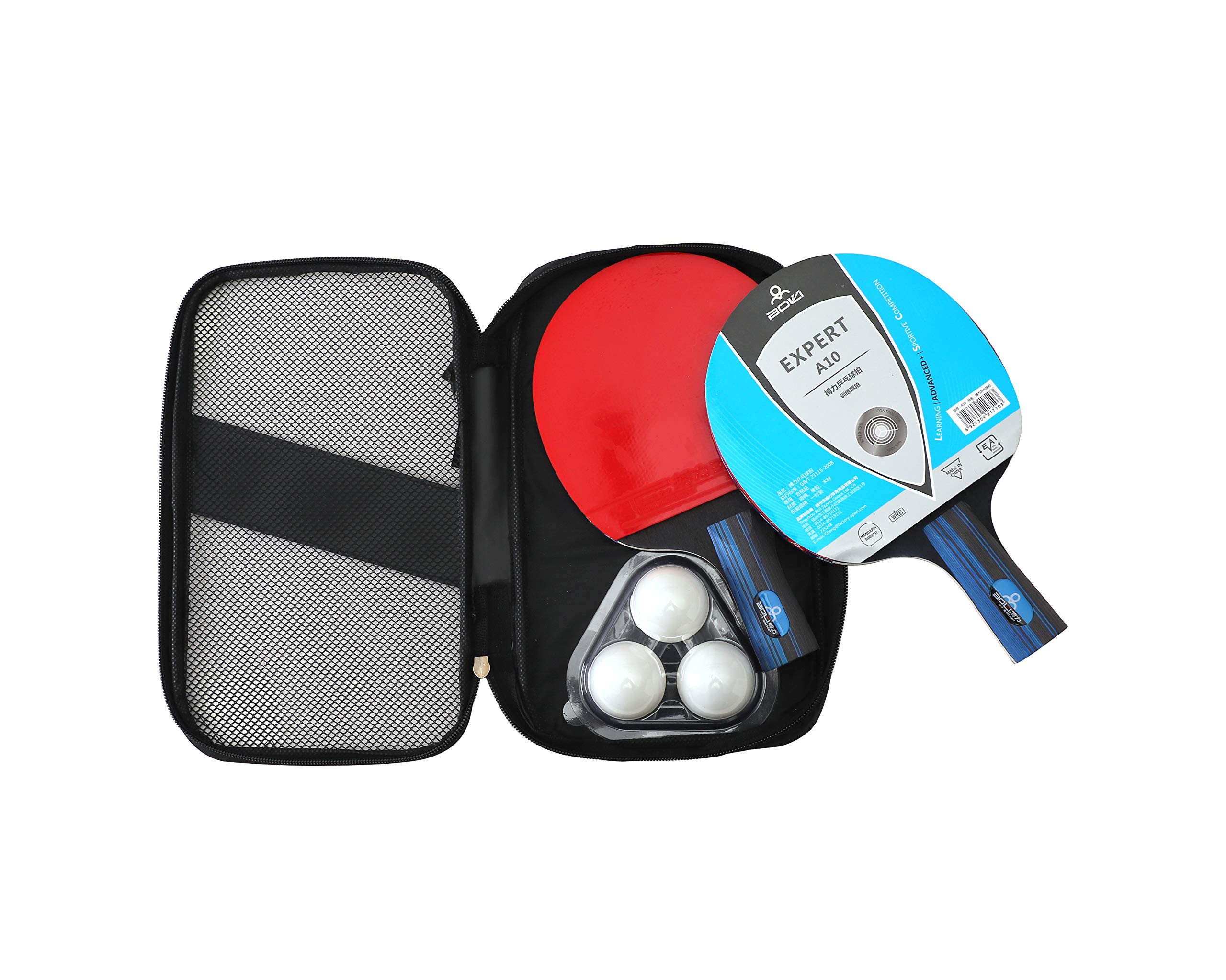 Deluxe Table Tennis Long Handle Ping Pong Set 2 Bats Rackets and 3 White Balls Set Family Game