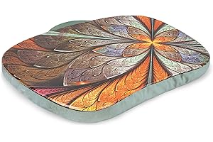 Jasenna Lap Laptop Desk - Portable Lap Desk with Pillow Cushion, Fits up to 15.6 inch Laptop for Home Office Students Use as Computer Laptop Stand, Book Tablet(1-Orange Flower)