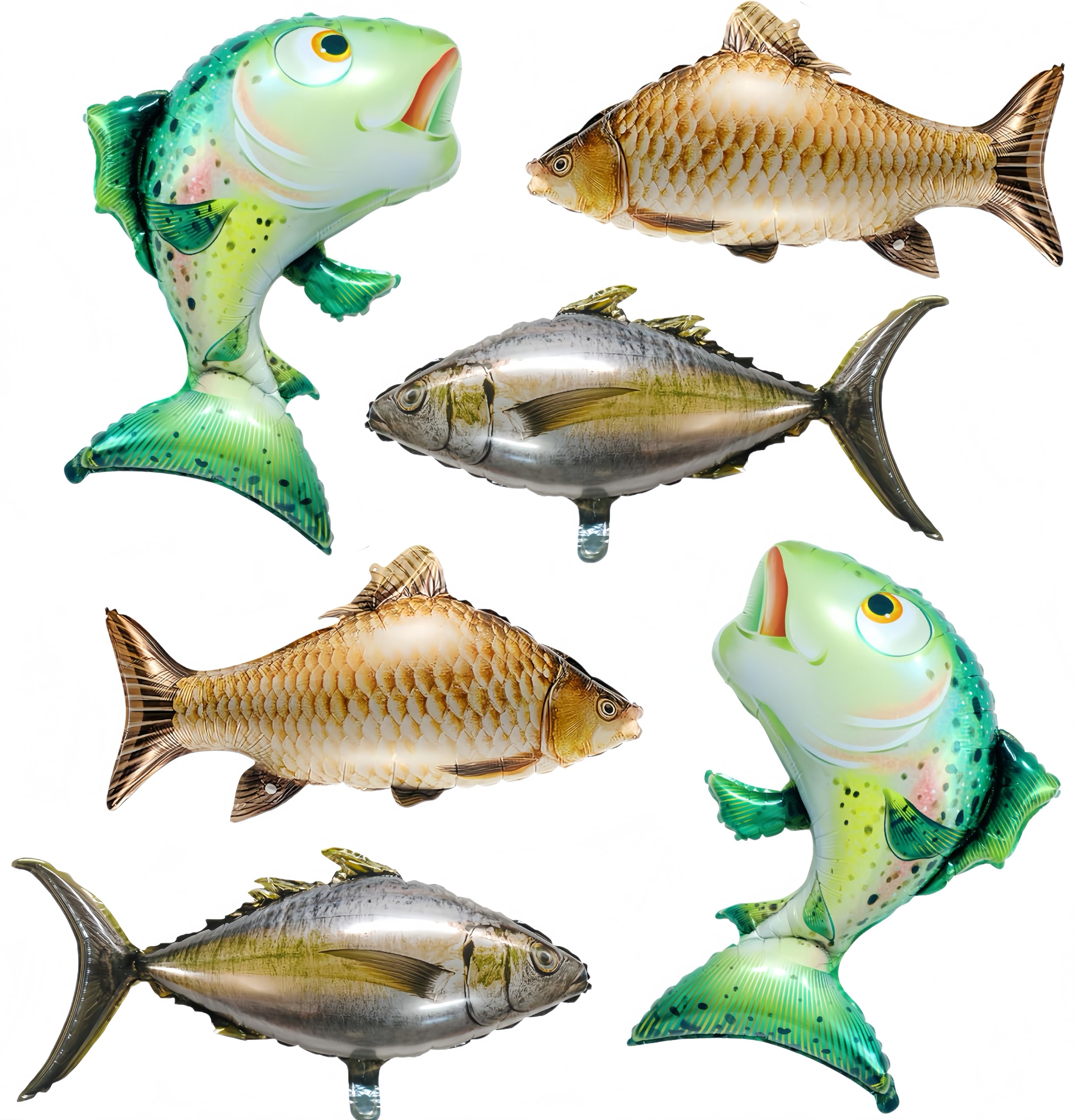 Photo 1 of 6Pcs Fish Balloons/Realistic Carp Tuna Salmon Balloons/Gone Fishing Baby Shower Decorations/Let’s Go Fishing Party Supplies/Little Fisherman Fish Fest Decor/Fishing Tournament Enthusiast Gift