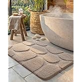 Color&Geometry Bathroom Rugs Non Slip Washable, 17"x30" Absorbent Bath Mats Soft, Light Brown Shower Mat Outside Shower Quick Dry Bathmat for Bathroom Sink Laundry Room