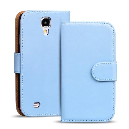 Verco Galaxy S4 Hülle, Handyhülle für Samsung Galaxy S4 Tasche PU Leder Flip Case Brieftasche - Blau