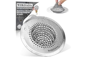 Revolutionary Kitchen Sink Drain Strainer/Patented Reversible Chain Mesh, Effortless Cleaning & Debris Catcher, Large Capacit