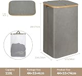 iEGrow 110L Extra Large Laundry Basket with Lid Grey view 6