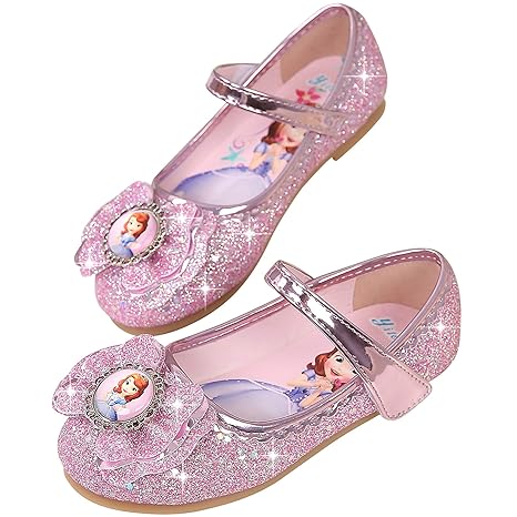 FStory&Winyee Mädchen Prinzessin Schuhe Kinder Sofia Sandalen Partei Glitzer Kristall Schuhe Mädchen Kostüm Zubehör Karneval 