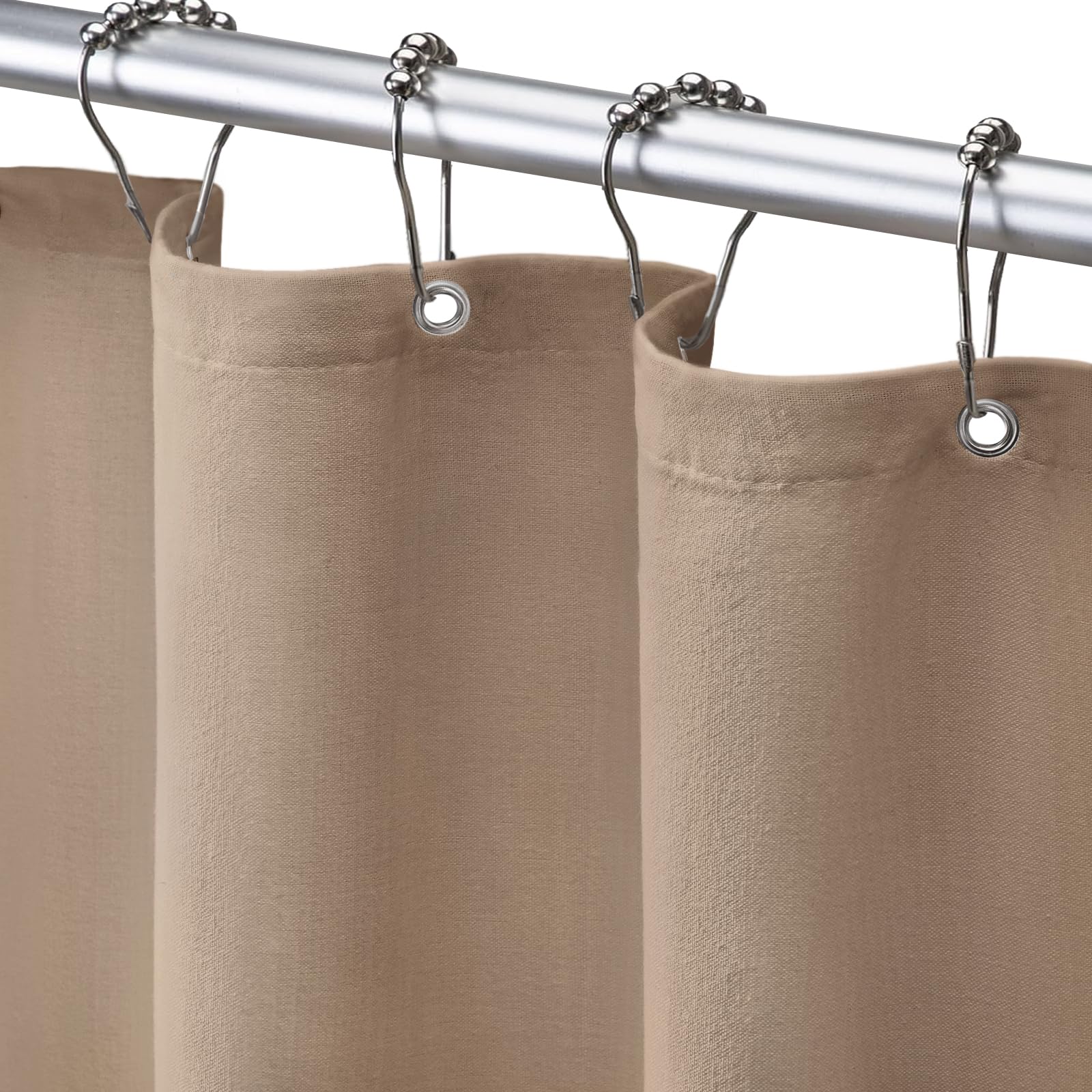 Photo 1 of Awellife Shower Curtain Beige Boho Farmhouse Shower Curtains for Bathroom 72 x 72 Inch Khaki