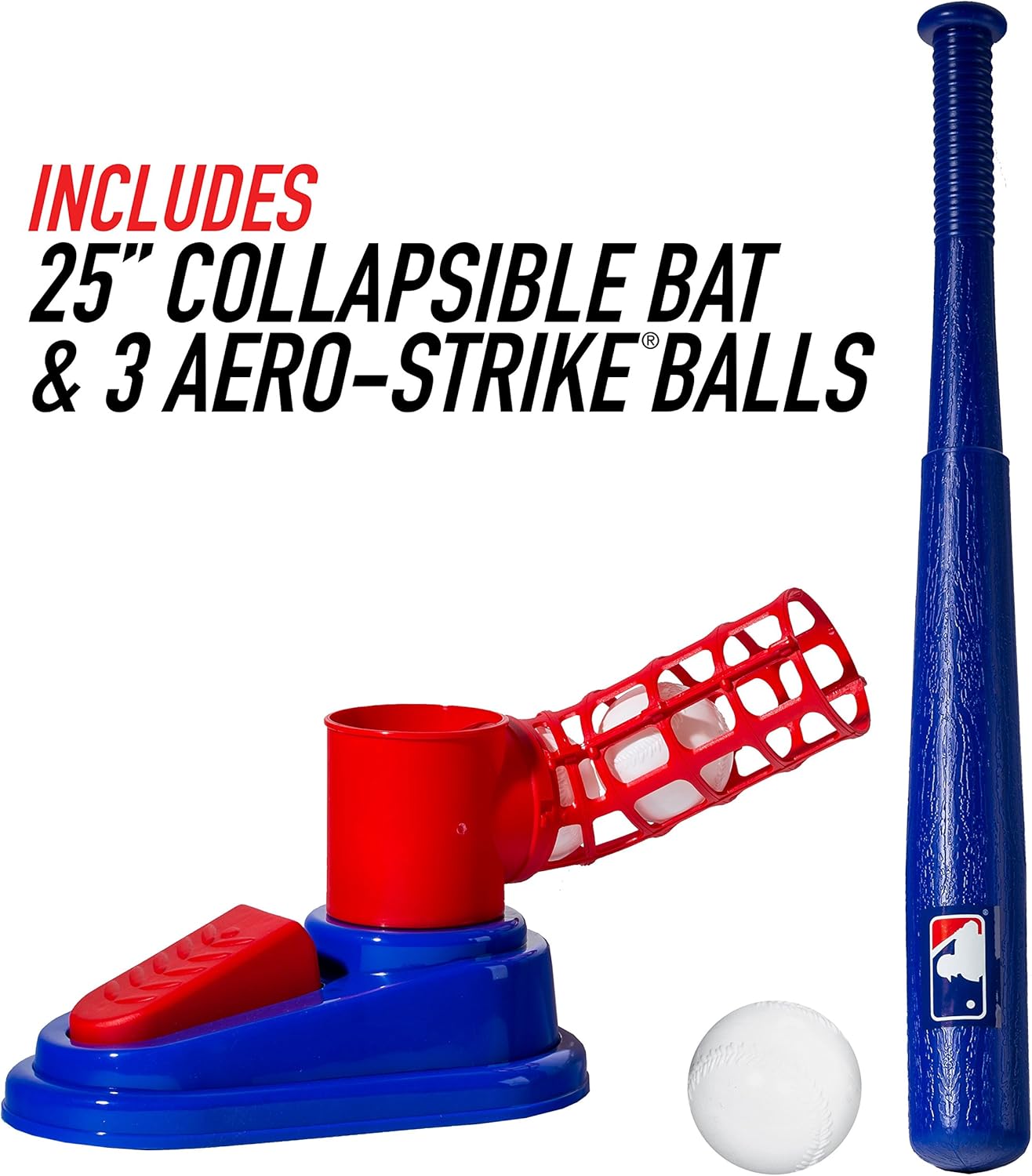 Franklin Sports MLB Baseball Pop A Pitch - Includes 25 Inch Collapsible Plastic Bat and 3 Plastic Baseballs: Toys & Games