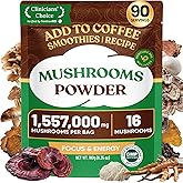 Venture Pal 16 in 1 Mushroom Powder (90 Servings) - 1,557,000mg Mushroom Coffee Alternative with Ashwagandha, Lion’s Mane, Chaga & More | 100% Fruiting Bodies | 10:1 Extract for Immune,Focus & Energy