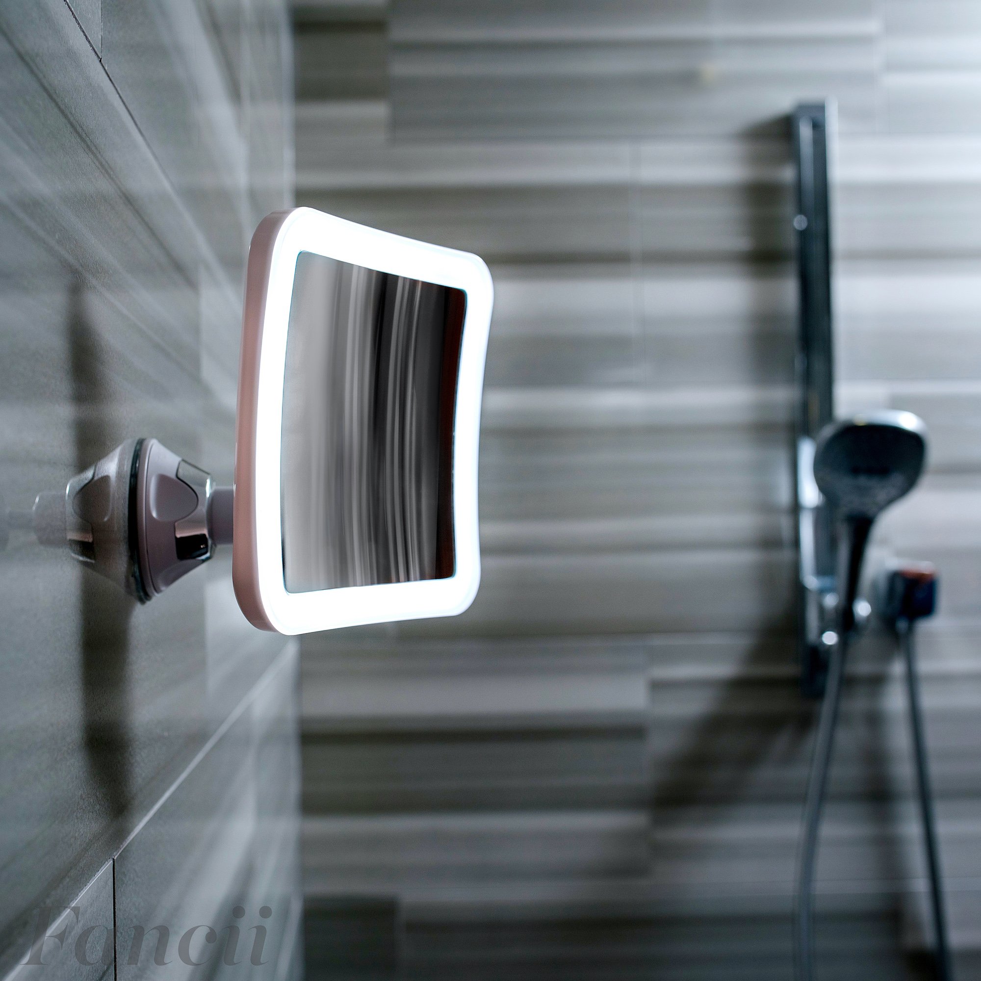 Fancii 10X Magnifying Lighted Makeup Mirror - Daylight LED Vanity Mirror - Compact, Cordless, Locking Suction, 6.5