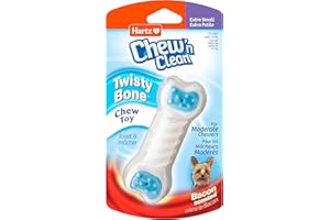 Hartz Chew n' Clean Twisty Bone Bacon Scented Flexible Dog Chew Toy - Extra Small, 3270015686