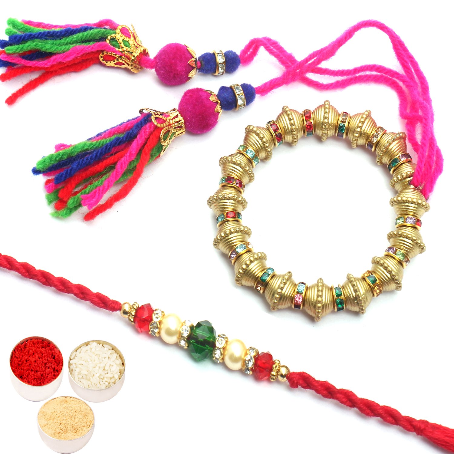 ghasitaram gifts rakhi for brother rakhis online - life is a rainbow bhaiya bhabhi rakhi