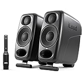 IK Multimedia Premium Version iLoud Micro Monitor Pro Black (Pair) 50 Watt Portable & Powerful Reference Studio Monitor, Class D High-Efficiency Amplifier, Custom-Made Drivers for Music Mixing