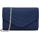 Milisente Evening Bag for Women, Suede Envelope Evening Purses Crossbody Shoulder Clutch Bag