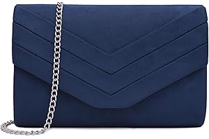 Milisente Evening Bag for Women, Suede Envelope Evening Purses Crossbody Shoulder Clutch Bag
