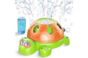 NOGOAL Water Sprinkler for Kids, 2-in-1 Sprinkler Toys with Bubble Machine, Turtle Toddler Outdoor Backyard Games Splashing Toys for Summer Fun, Children's Sprinkler for Kids Age 3-5 4-8 Girls Boys Gift