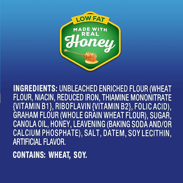 HONEY MAID LOW FAT HONEY GRAHAM CRACKERS, LUNCH SNACKS, 14.4 OZ