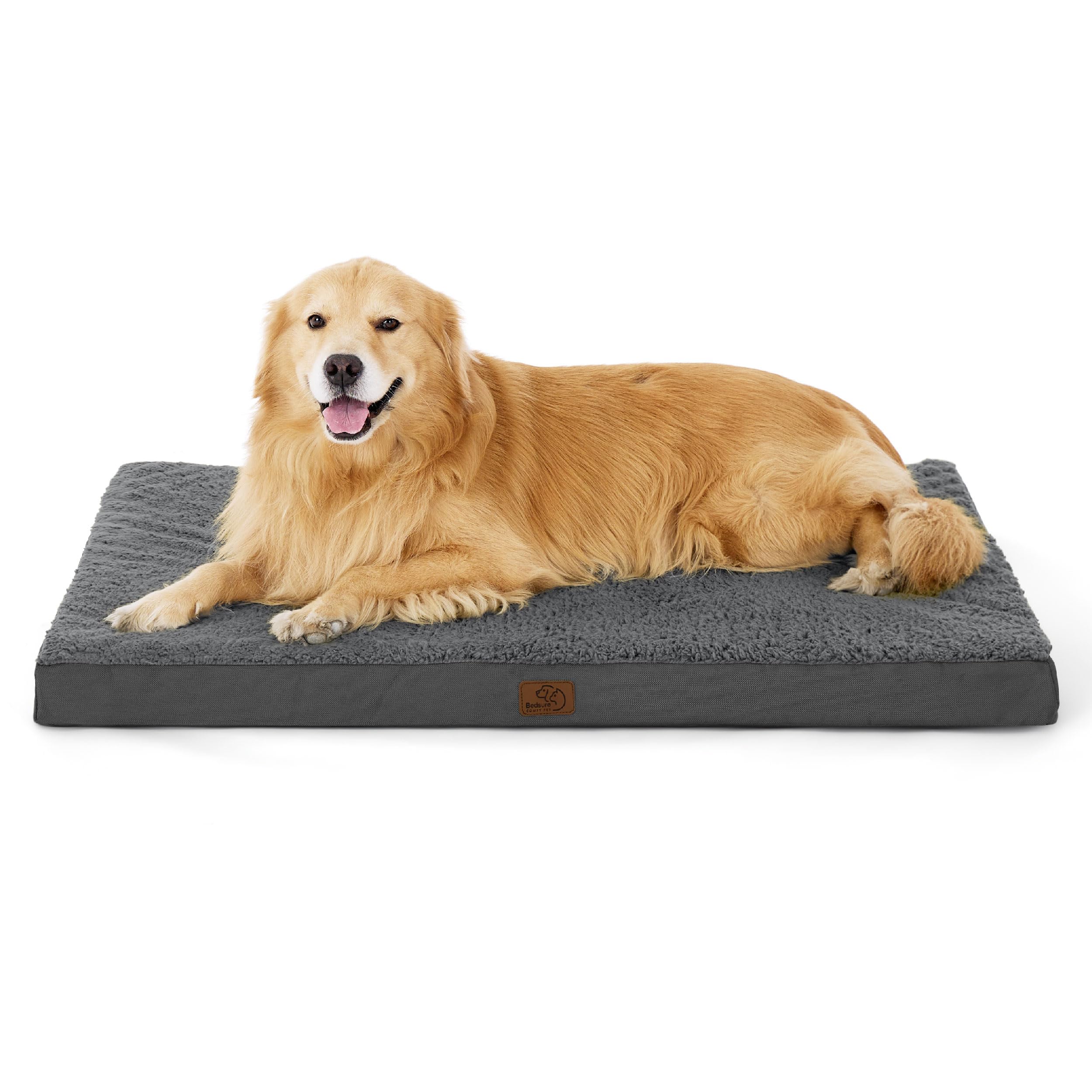 Camas para perros Bedsure XL de tamaño grande, cómodas camas planas extra grandes para mascotas con funda extraíble lavable, alfombrilla ortopédica de espuma para huevos, adecuada para mascotas de hasta 100 libras