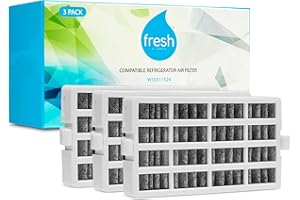 Mist Fresh W10311524 Refrigerator Air Filter Replacement for Whirlpool, W10311524, AIR1, Maytag, Kitchenaid, and Jenn-Air, FreshFlow (3 Pack)